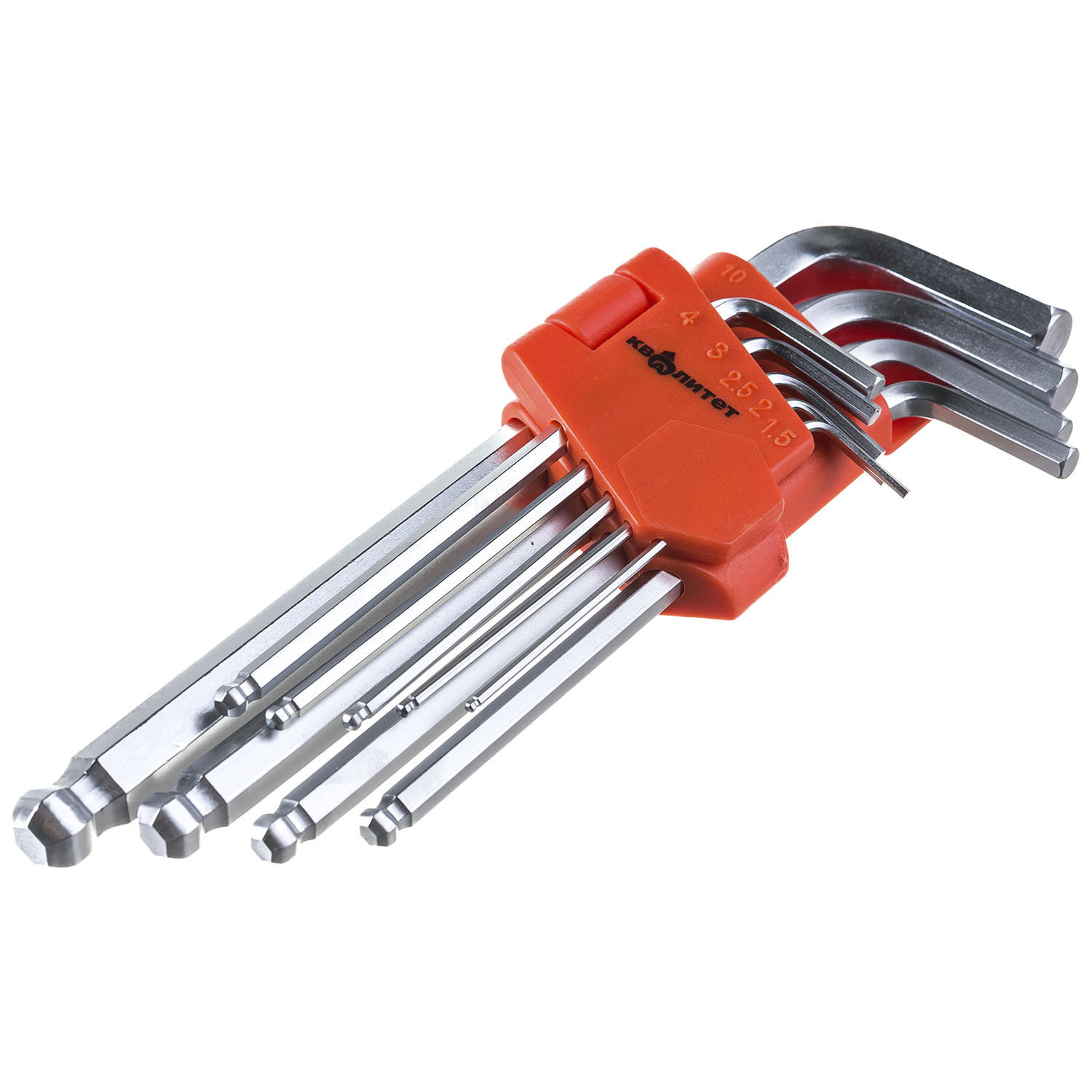 Набор шестигранников удлиненных Квалитет Г-образных с шаровым профилем 9 шт. НКШУГ-9