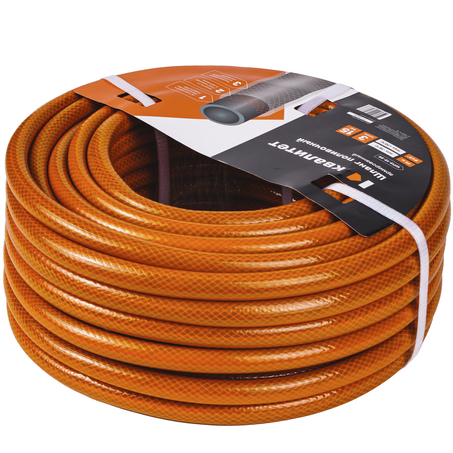 Шланг поливочный Квалитет 1/2" 3-х слойный, армированный, 25м ШП3-12-25