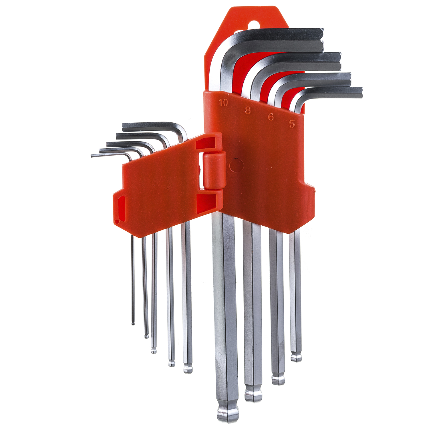 Набор шестигранников удлиненных Квалитет Г-образных с шаровым профилем 9 шт. НКШУГ-9