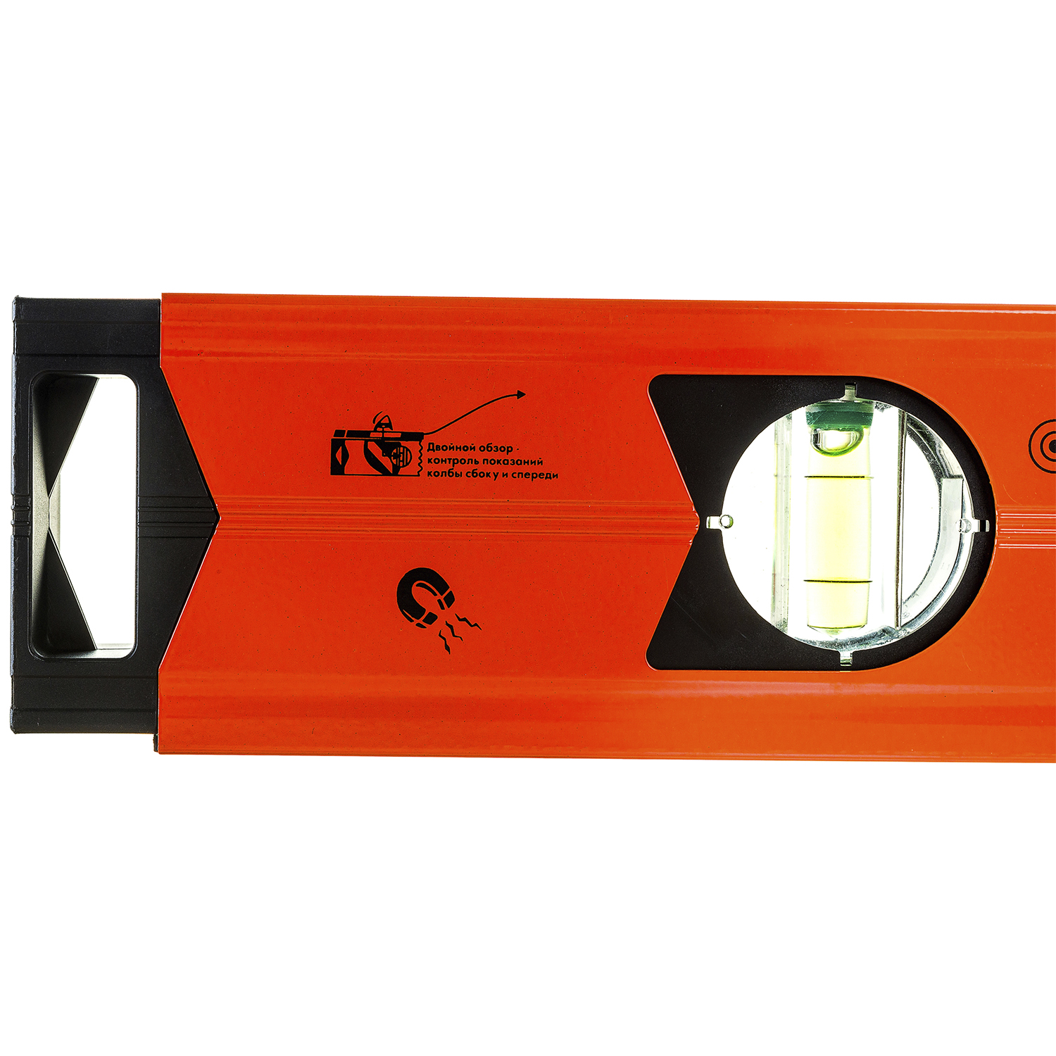 Уровень алюминиевый Квалитет усиленный магнитный 400 мм 2 глазка + 1 зеркальный УУ-400-3ФМ