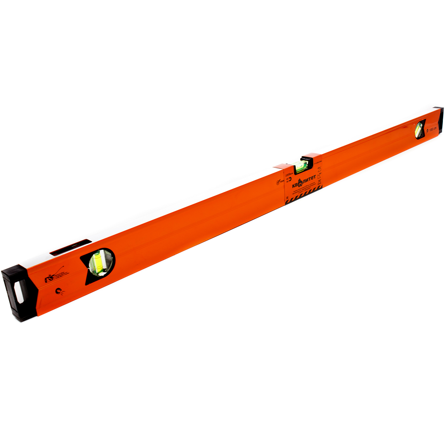 Уровень алюминиевый Квалитет усиленный магнитный 1000 мм 2 глазка + 1 зеркальный УУ-1000-3ФМ