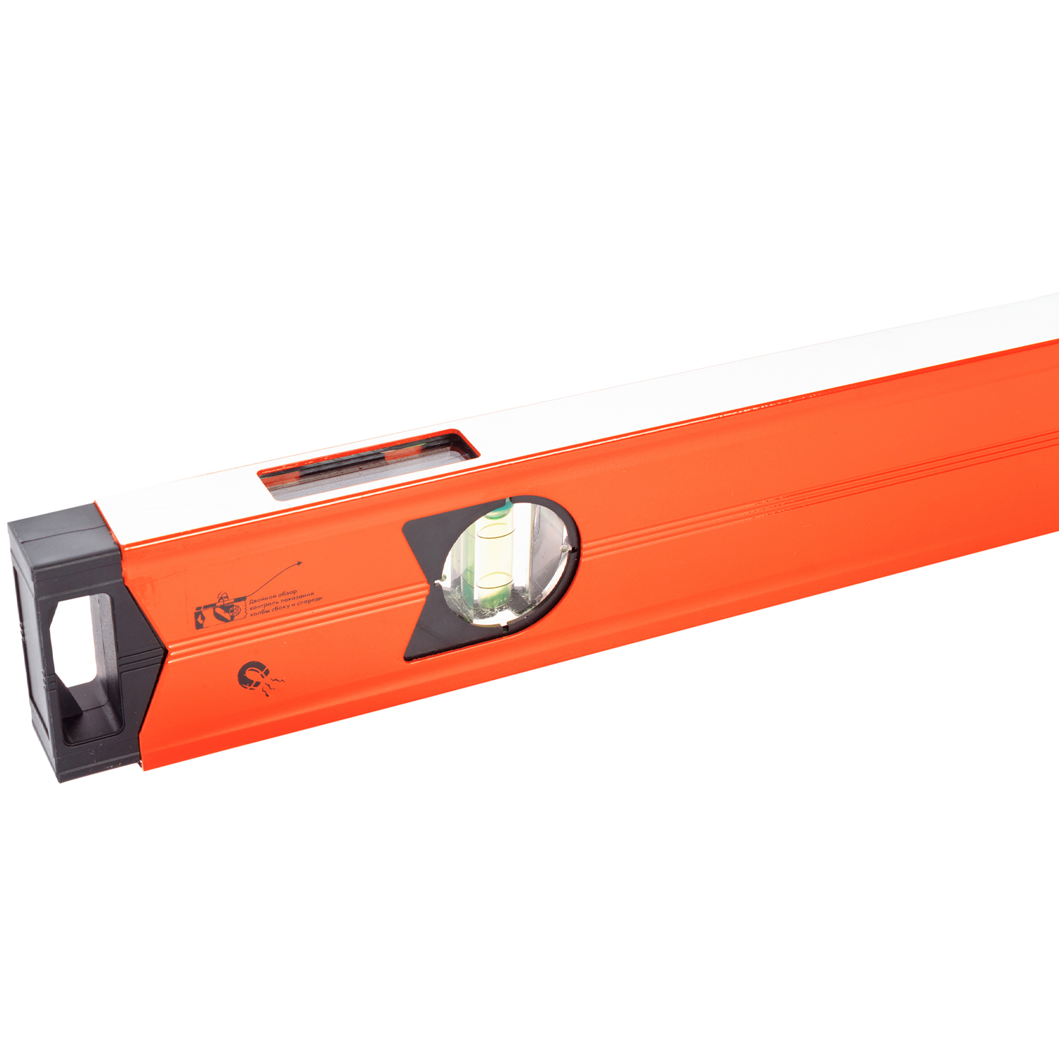 Уровень алюминиевый Квалитет усиленный магнитный 1500 мм 2 глазка + 1 зеркальный УУ-1500-3ФМ