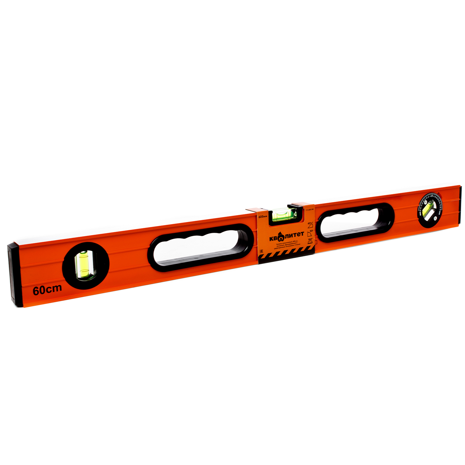Уровень алюминиевый Квалитет усиленный 600 мм 3 глазка УУ-600-3Ф
