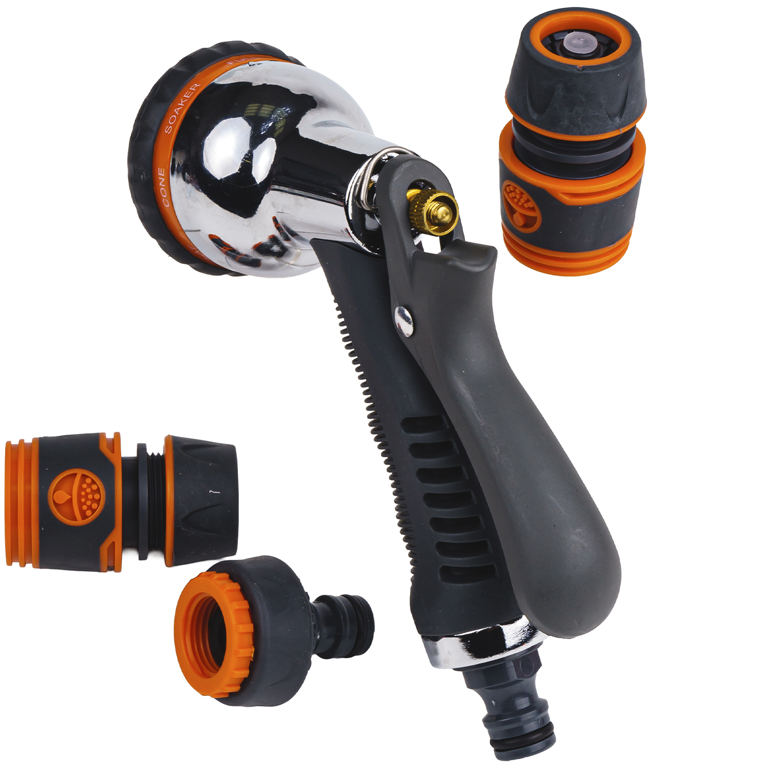 Набор для полива Квалитет 1/2" с металлическим пистолетом-распылителем 4 предмета НП-МП-12-4