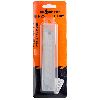 Лезвия сменные для ножей Квалитет 25 мм 10шт. ЛН-25
