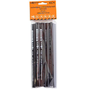 Карандаш Квалитет строительный черный, 12шт КСЧ
