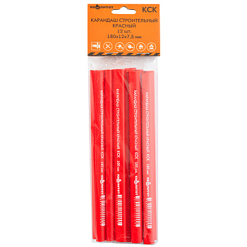 Карандаш Квалитет строительный красный, 12шт КСК
